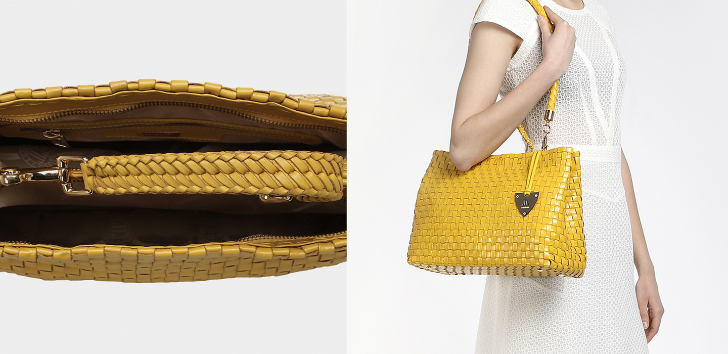 Выбор стилиста Rendez-Vous – желтая плетеная сумка Loriblu B.1095. Тренд лета 2017